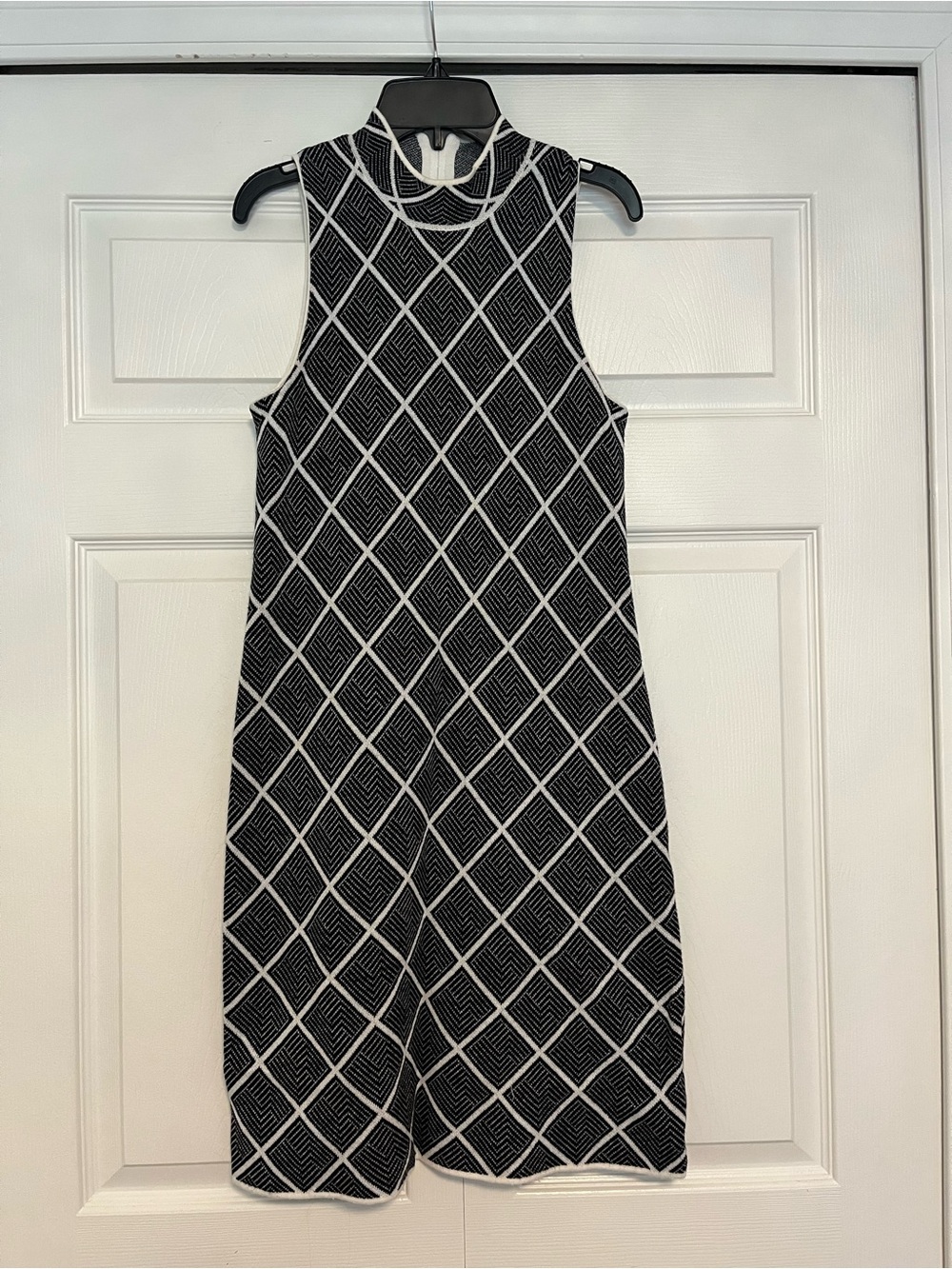 Knit Mockneck Geometric Dress